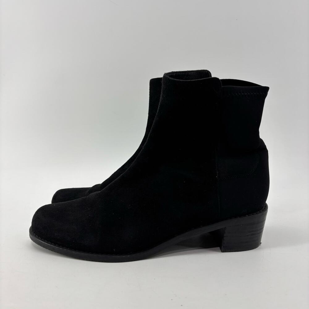 Stuart Weitzman Womens Ankle Boot Size 9 Black Chelsea Bootie Suede Stretch